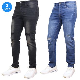Blue Ice Mens Stretch Ripped Jeans-2 Pack