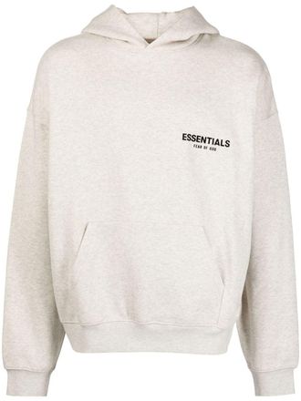 Fear of God logo-print cotton-blend hoodie - Grey