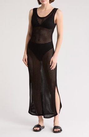 Nordstrom Rack Open Knit Cover-Up Dress in Black at Nordstrom Rack, Size X-Small