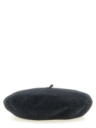 Brunello Cucinelli Monile-Embellished Wool Beret - Anthracite
