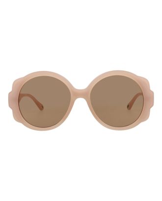 Chlo&eacute; Round-Frame Recycled Injection Sunglasses
