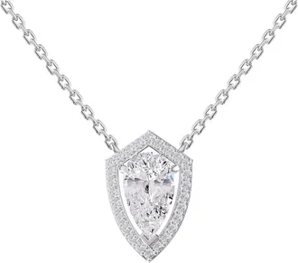 Diamond2Deal 925 Sterling Silver 2.5 Ct Lab Grown Diamond Pendant Necklace 18