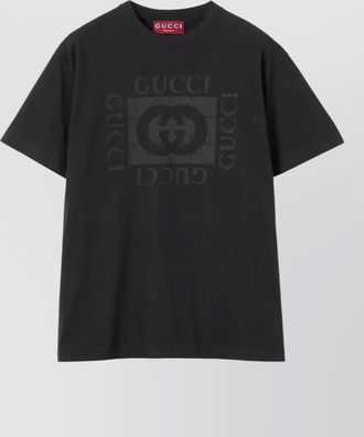 Gucci crew neck short sleeve cotton logo t-shirt