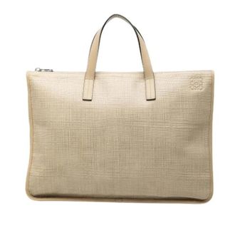 Loewe Pre-owned Business Tote - Dames - Vintage Shopper - Beige - ONE Size - Leer - Vintage