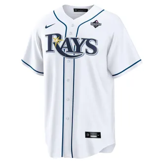 Nike Junior Caminero Tampa Bay Rays 2026 World Series Participant Nike Mens MLB Replica Jersey in White | RE250E6B6RA-HW3