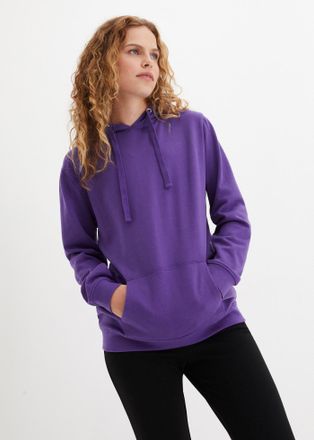 Bonprix Hoodie BONPRIX Hoodie, Damen, Gr. 40/42 (M), lila, Sweatware, Obermaterial: 60% Baumwolle, 40% Polyester, unifarben, loose fit h&uuml;ftbedeckend, Rundhals