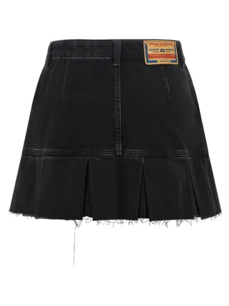 Diesel Pleated Denim Skirt - Black