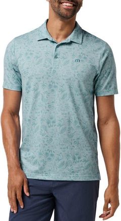 Travis Mathew Featherweight Paradise Floral Polo in Forget Me Not at Nordstrom, Size Xx-Large