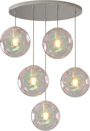 Top-Light Lampadario Moderno Top Light Iris 1234 20x5+r60t6 Cr E27 Led Metallo Vetro Iridescente