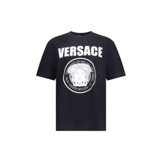 Versace Black Cotton Mens T-Shirt
