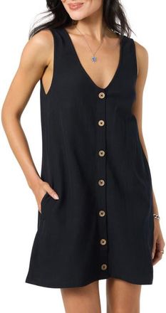 O'Neill Sanders Button-Up Minidress in Black at Nordstrom, Size Xx-Large