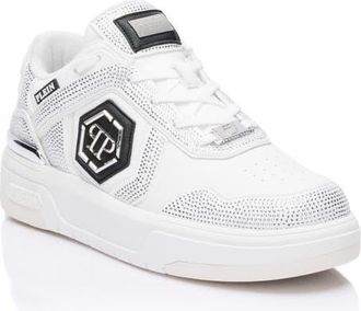 Philipp Plein Low-Top Sneakers Sk8R Strass Unisex in White/white at Nordstrom, Size 38