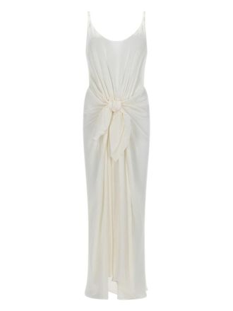 J.W.Anderson Flowing Silk Maxi Dress With Front Knot Detail