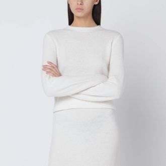 Max Mara Ivory sweater in stretch cashmere knit