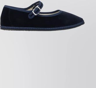 Vibi Venezia round toe velvet ballerina shoes with rubber sole