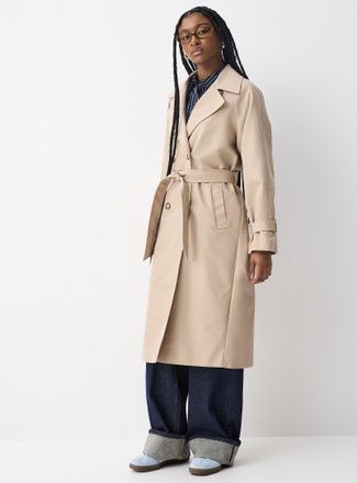 Twik Womens Marbled-button twill Trench Coat