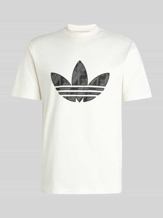 adidas Originals Regular Fit T-Shirt aus reiner Baumwolle mit Logo-Print in Offwhite, Gr&ouml;&szlig;e XL
