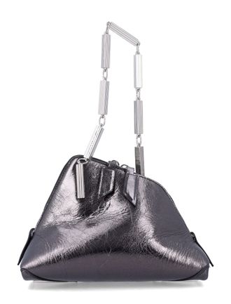 The Attico La Scala Metallic Leather Clutch