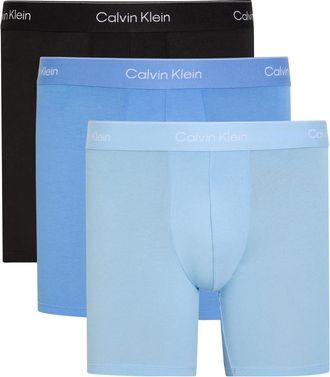 Calvin Klein Icon Stretch-cotton Boxer Briefs - set of Three - Blue - XL