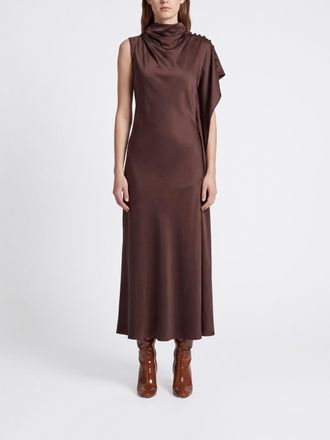 Pinko Asymmetrical One-Shoulder Satin Midi Ceremony Dress
