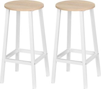 HOMCOM Set 2 Sgabelli da Bar con Poggiapiedi e Piano dAppoggio Liscio Marrone