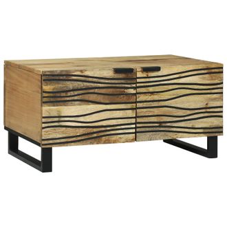 Berkfield Home Coffee Table - 80 x 50 x 40 cm, Solid Mango Wood in Beige | Size: 80 x 50 x 40 cm