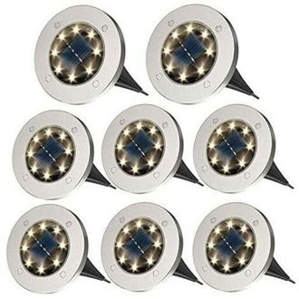 OEM Juego De 8 Luces Solares Para Exteriores (blanco C&aacute;lido) - Luces Solares Impermeables Ip65 - Para Jard&iacute;n, C&eacute;sped, Patio Y Terraza