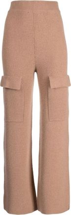 Izaak Azanei fine-knit wide-leg trousers - women - Merino/Cashmere - S - Pink