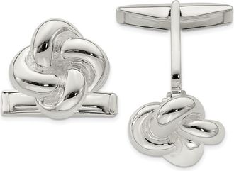 Diamond2Deal Sterling Silver LoveKnot Cufflinks