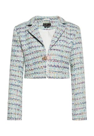 Faina Korte blazer Dames Blauw Veelkleurig