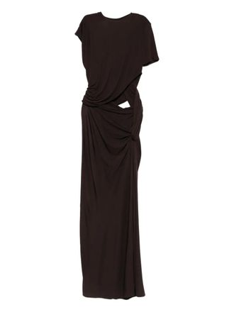 CHRISTOPHER ESBER twisted cut-out maxi dress - women - Fabric - 6 - Brown