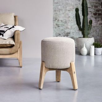 Tikamoon Puf linen de roble macizo