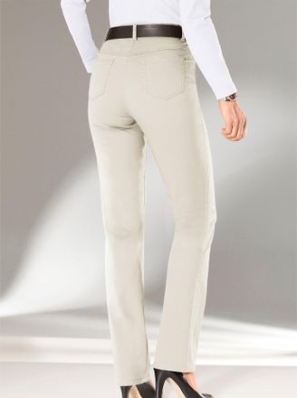 Casual Looks 5-Pocket-Jeans CASUAL LOOKS, Damen, Gr. 18, Kurzgr&ouml;ssen, weiss (wollwei&szlig;), 98% Baumwolle, 2% Elasthan, unifarben, lang, Jeans 5-Pocket-Jeans