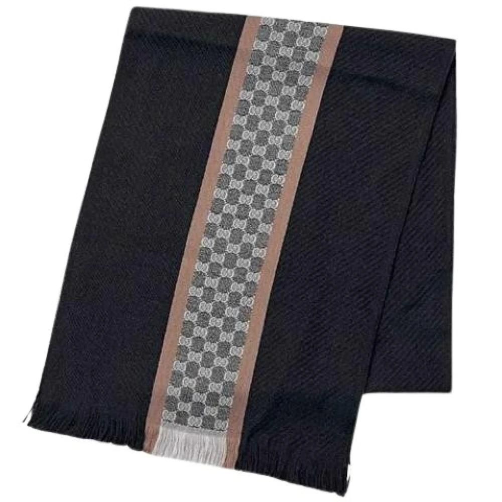 Sciarpa Cashmere Sciarpa Gucci Nera Verde Rossa Stola In Lana