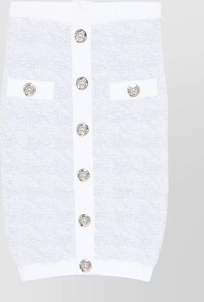 Balmain high-waisted textured skirt button detailing