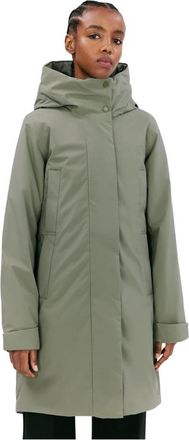 Elvine Jassen, Dames, Groen, XS, Polyester, Elegante Waterdichte Jas met Gerecyclede Isolatie