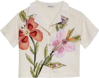 Agua Bendita Vittoria floral-print cotton shirt - Neutrals