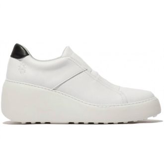 FLY London Womens Dito Wedges Shoes In White