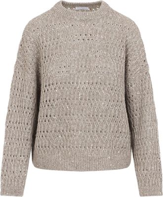 Brunello Cucinelli Brunello Cucinelli Leinenpullover mit Rundhalsausschnitt