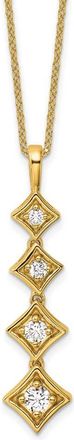 Diamond2Deal 14k Gold 1/2 Ct Lab Grown Diamond Four Stone Pendant Necklace 18