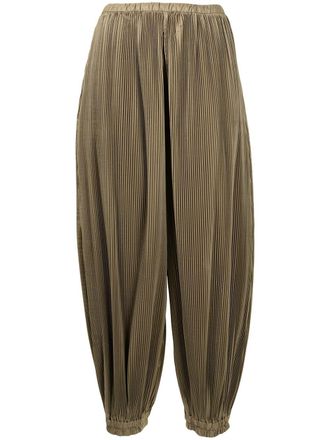 Enfold pliss&eacute; tapered trousers - Green