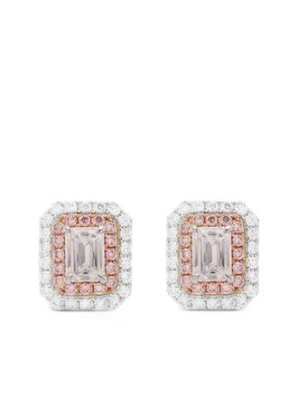 HYT Jewelry 18K white and rose gold diamond earrings - Silver