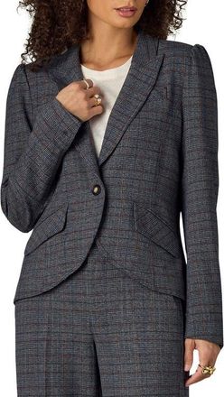 Wit & Wisdom Puff Shoulder Blazer in Charcoal Umber Multi at Nordstrom, Size X-Large