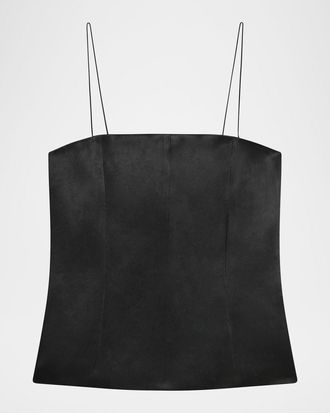 Helmut Lang Minimalist Satin Slip Top