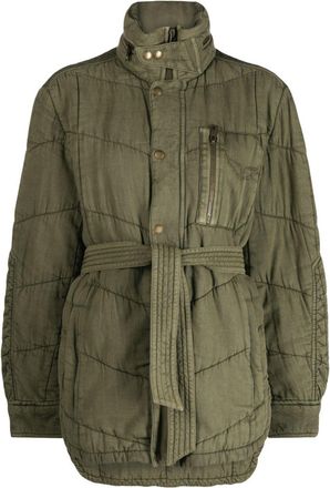 Zadig&Voltaire Kalice belted quilted jacket - women - Organic Cotton/Polyester - M - Green