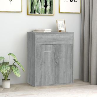 vidaXL Vidaxl - Aparador De Madera Contrachapada Gris Sonoma 60x30x75 Cm