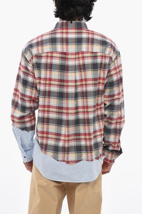 Dsquared2 Camicia DROPPED SHOULDER a Quadri con Dettagli a Contrasto Dsquared2