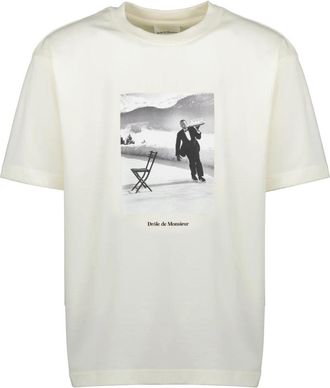 Dr&ocirc;le de Monsieur Ice Skating Waiter T-shirt - Heren - T-shirts - Wit - 2XS - Katoen - Tops
