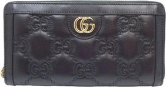 Gucci Tweedehands leren portemonnees - Dames - Vintage Accessoires - Zwart - ONE Size - Vintage
