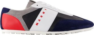 Marni Ovine Leather Sneakers - Heren - Sneakers - Blauw - 44 EU - Leer - Schoenen